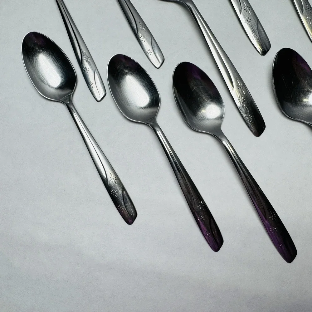 Thor‎ STARLET Stainless 5 Teaspoons 2 Forks & 2 Tablespoons Atomic Star Lot Of 9